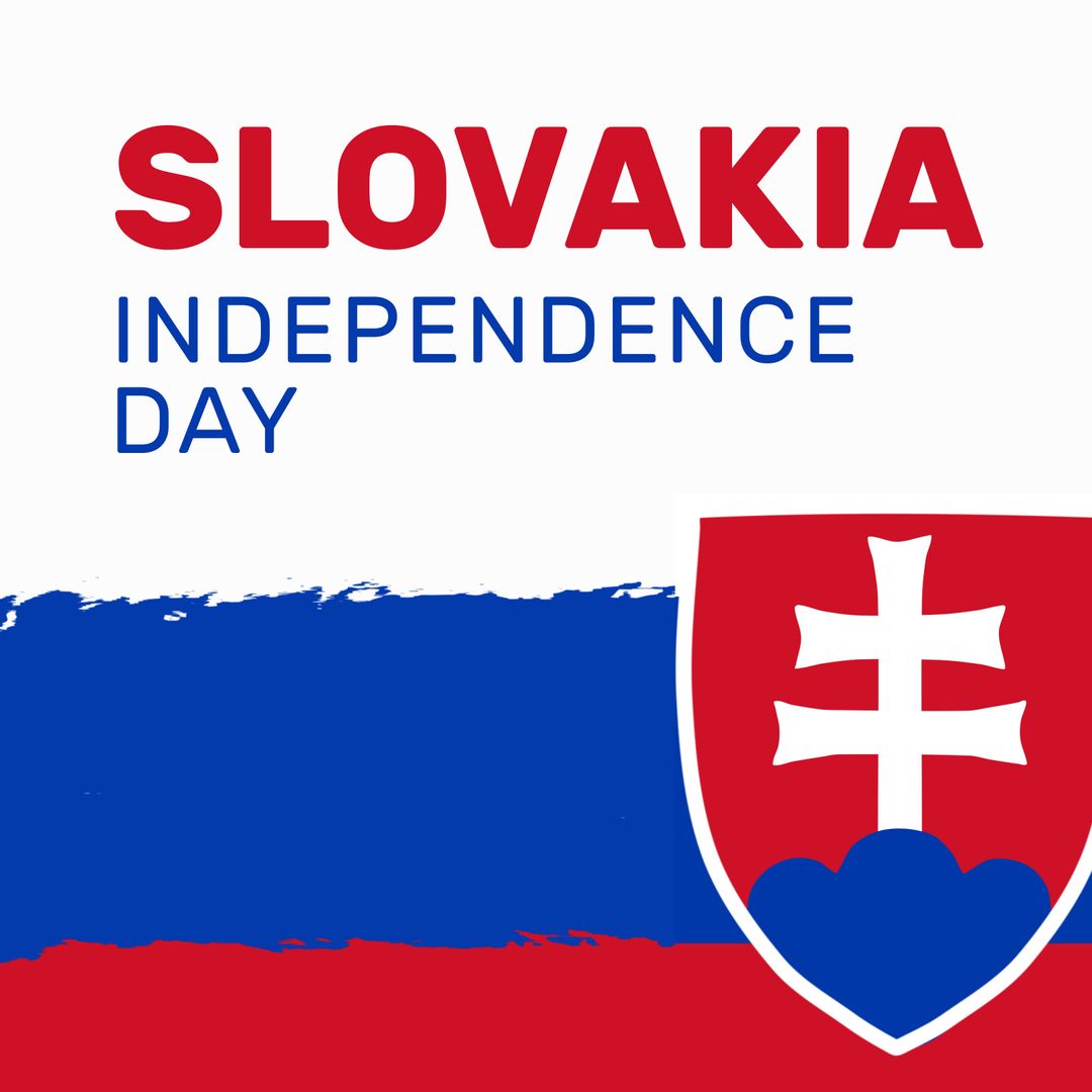 Celebrating Slovakia Independence Day with National Flag and Emblem
