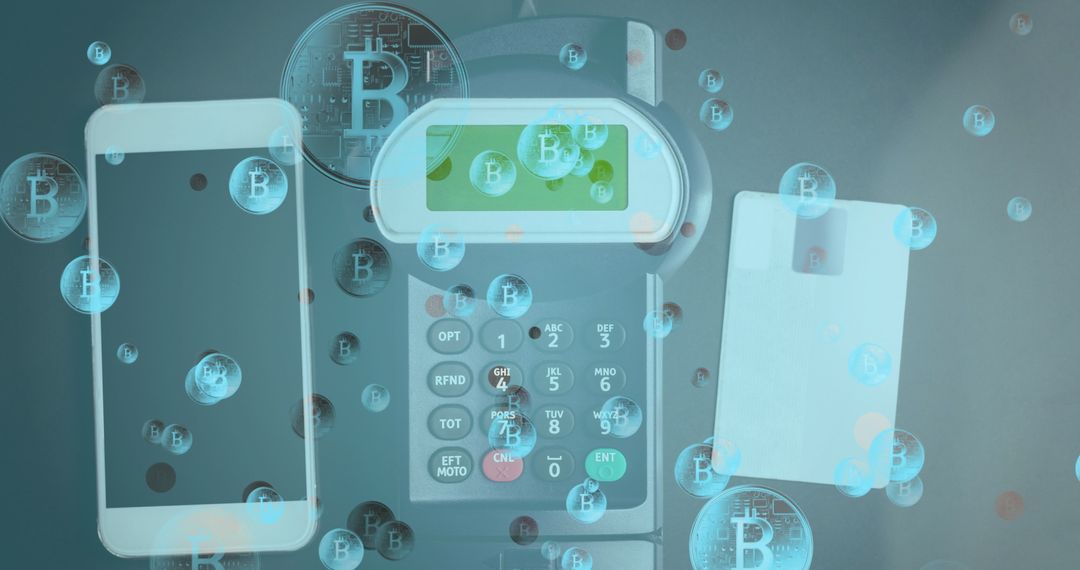 Digital Cryptocurrency Circling Payment Terminal with Smartphone