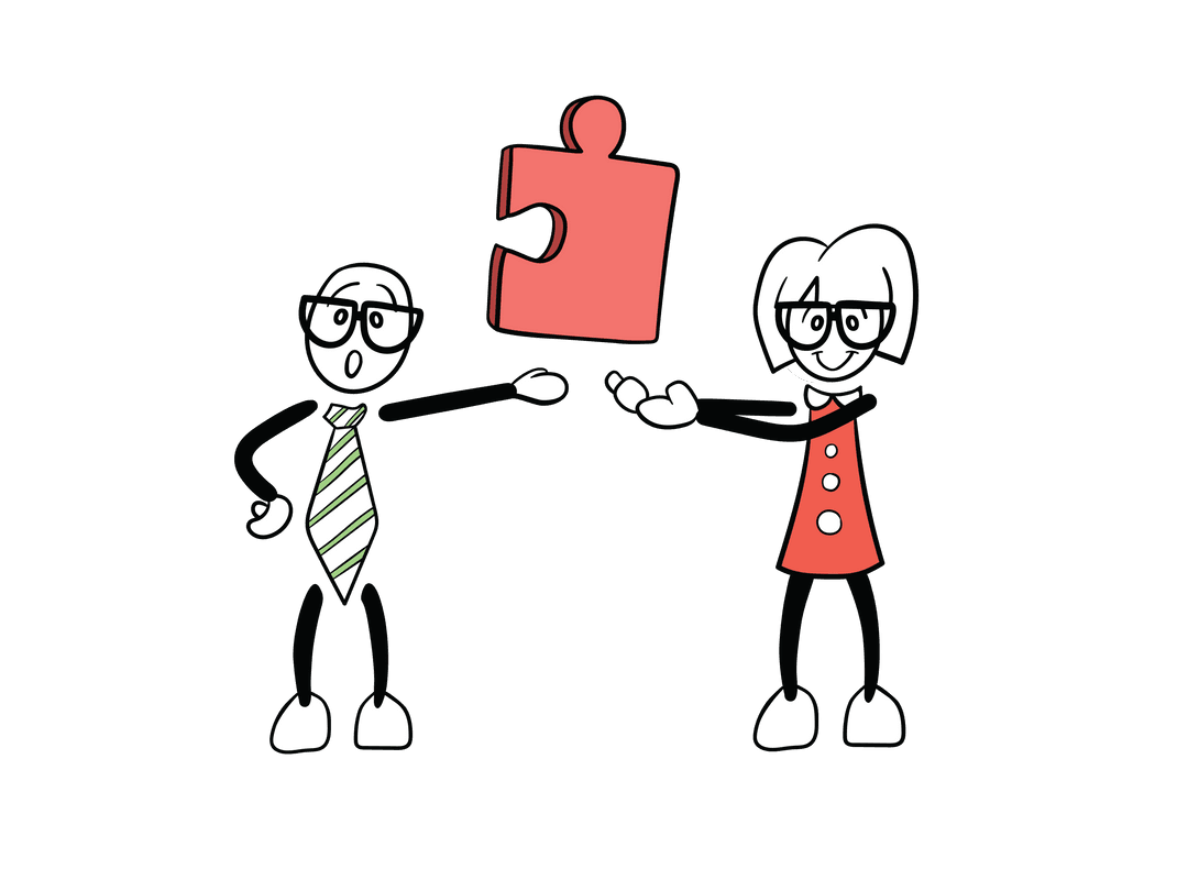 Colleagues Holding Puzzle Piece Transparent Illustration