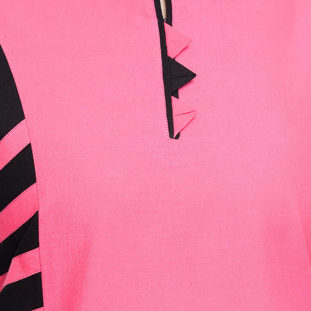 Close-up of Stylish Pink and Black Modern Garment with Geometric Design - Free Images, Stock Photos and Pictures on Pikwizard.com