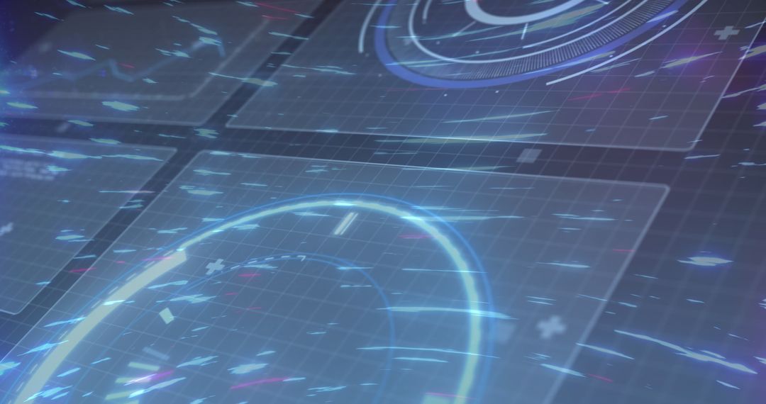 Futuristic Interface with Digital Data Visualization and Scanning