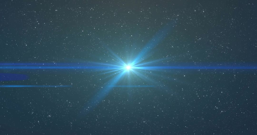 Glowing Light Burst Amidst Starry Night Sky