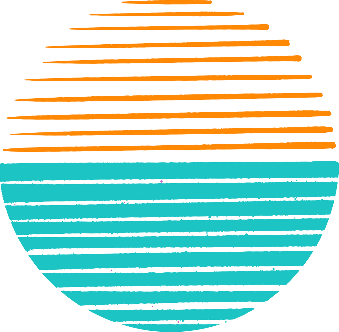 Abstract Minimalist Sunset Horizon Circle Design Transparent Background