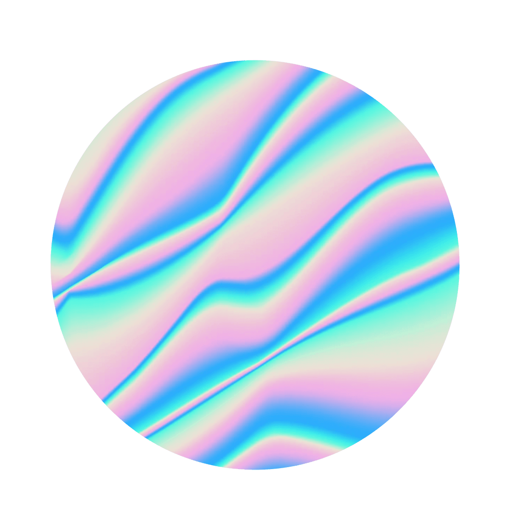 Pastel Gradient Waves Circle on Transparent Background