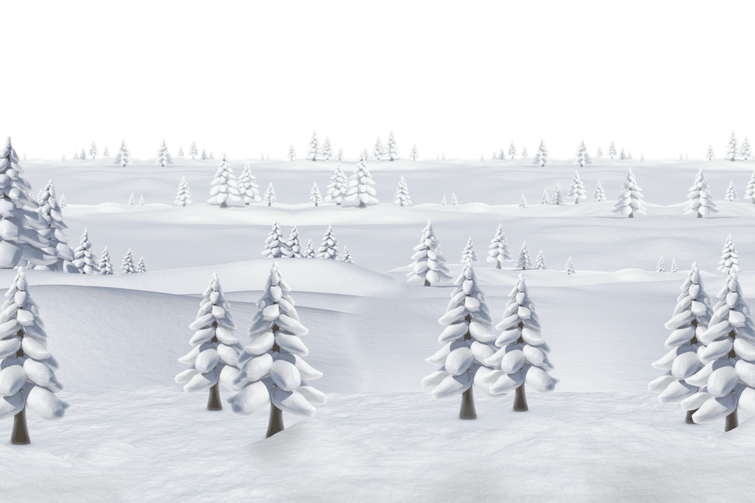 Digital PNG Illustration of Winter Landscape on Transparent Background