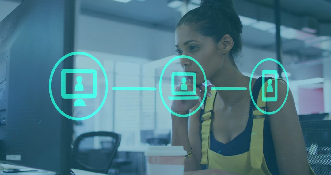 Analyst Engaging with Data Interface and Analytics Tools