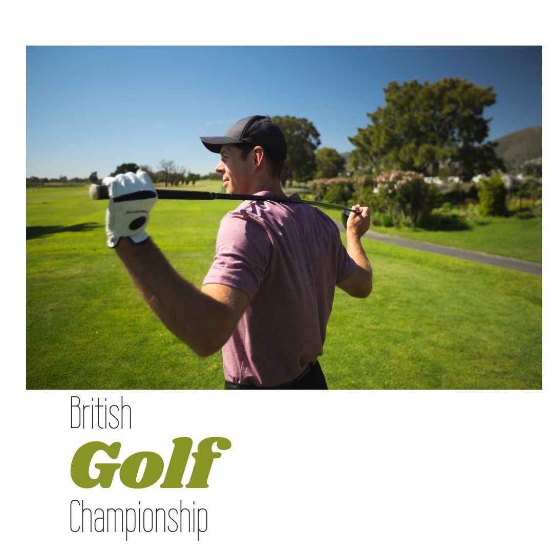 Caucasian Golfer Preparing for British Golf Championship on Sunny Day - Download Free Stock Templates Pikwizard.com