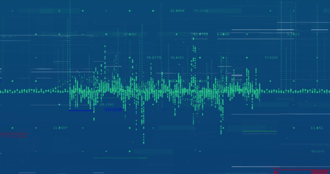 Digital Data Visualization on Blue Background