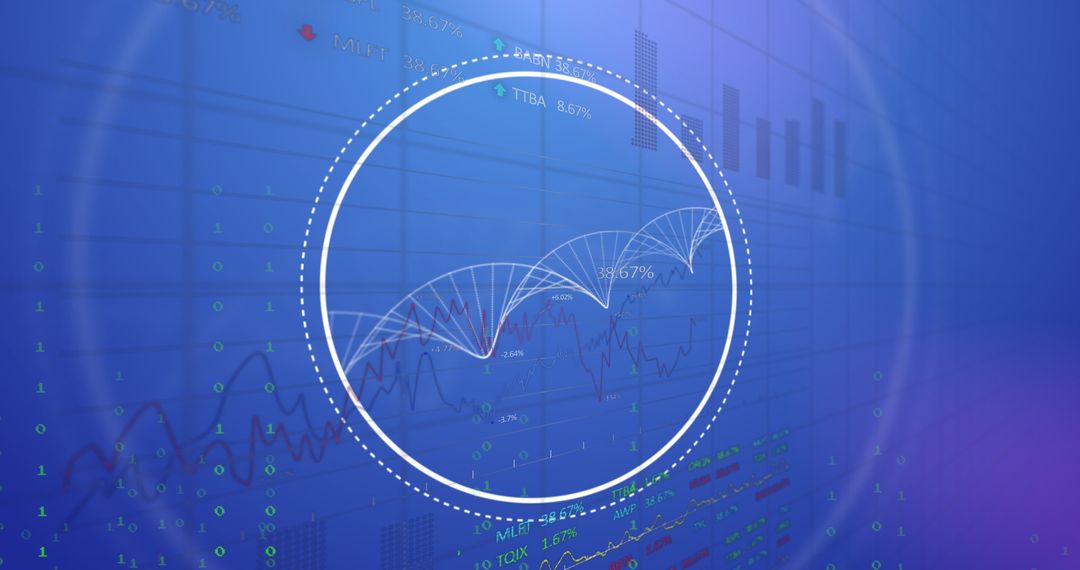 Abstract DNA Strand Over Data Analysis Interface