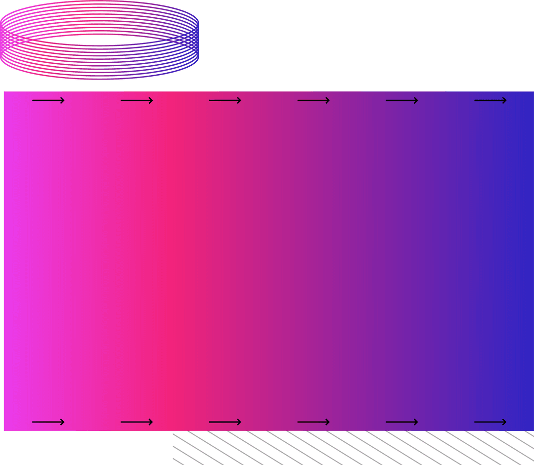Transparent Torus and Gradient Panel with Arrows and Striped Bar
