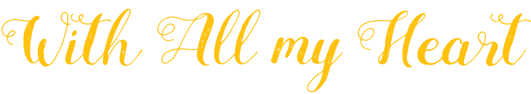 With All My Heart Text Design on Transparent Background