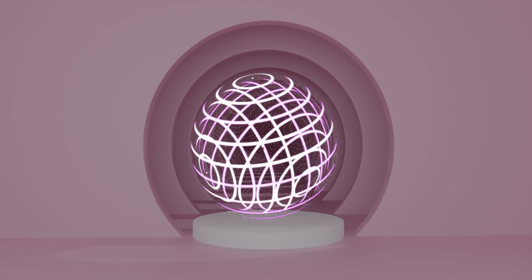 Futuristic Glowing Globe in Archway Setting