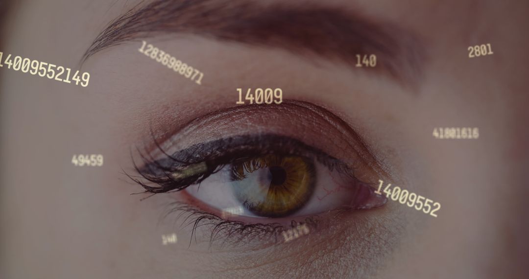 Digital Data Reflected in Woman's Eye Emerging Technology Concept
