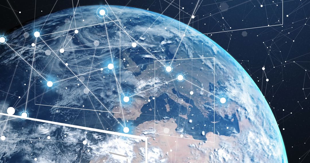 Global Network Connections Over Earth from Space