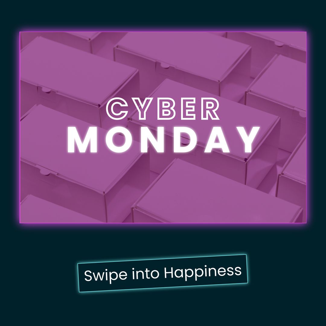 Cyber Monday Sale Promotion on Purple Background
