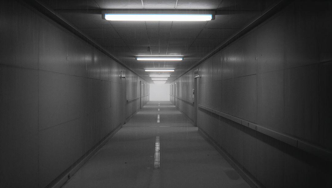 Modern Minimalistic Corridor with Vanishing Perspective Lighting