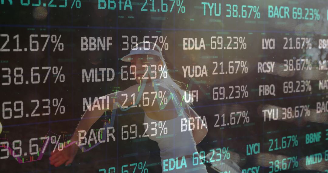 Jogging Runner with Financial Stock Quotes Overlay