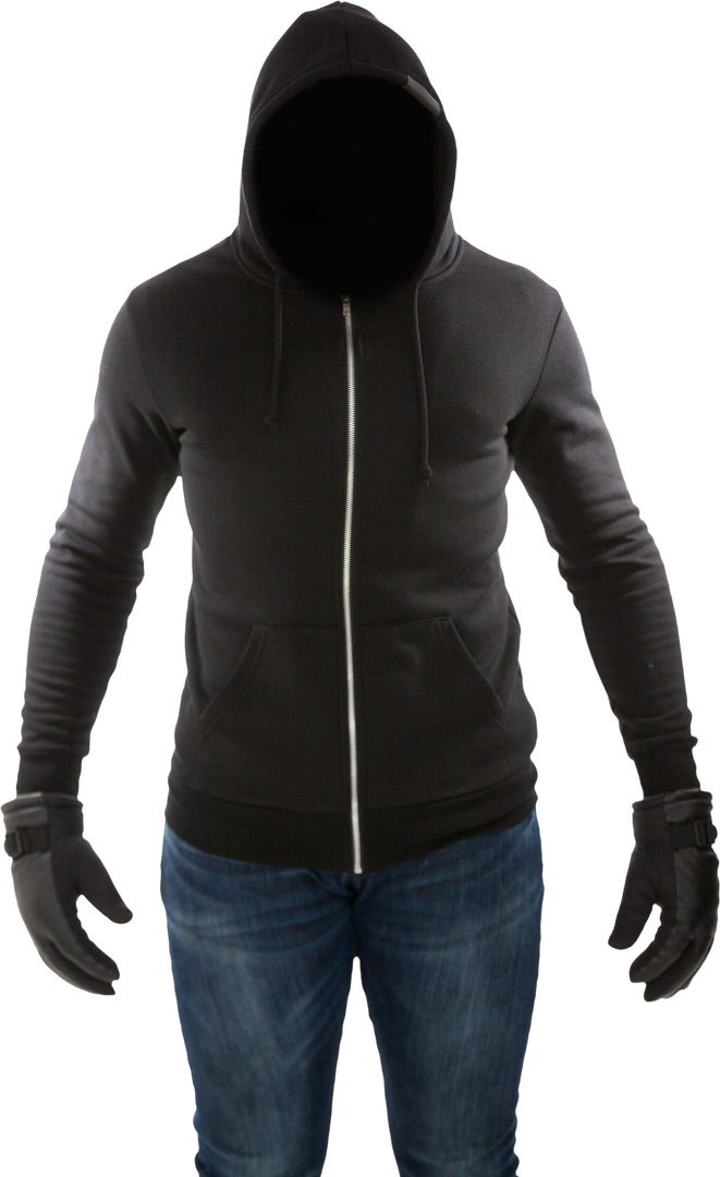 Thief Wearing Black Hoodie and Gloves on Transparent Background - Download Free Stock Images Pikwizard.com