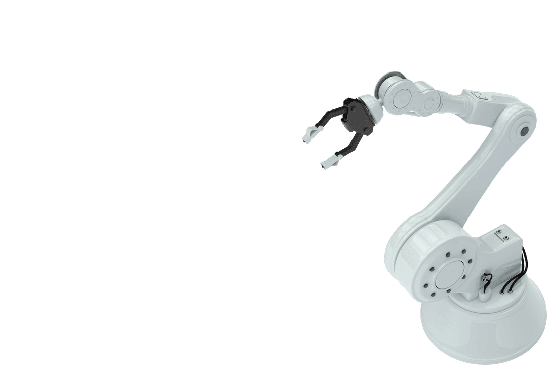 Transparent Robotic Arm with Claw Gripper Technology Design