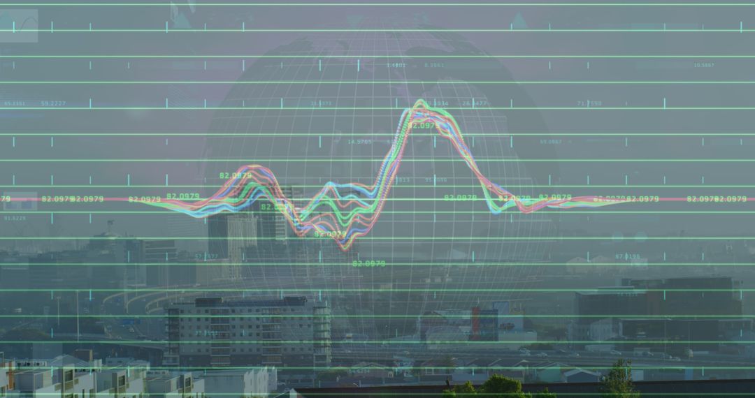 Financial Data Analytics Over Urban Skyline Concept