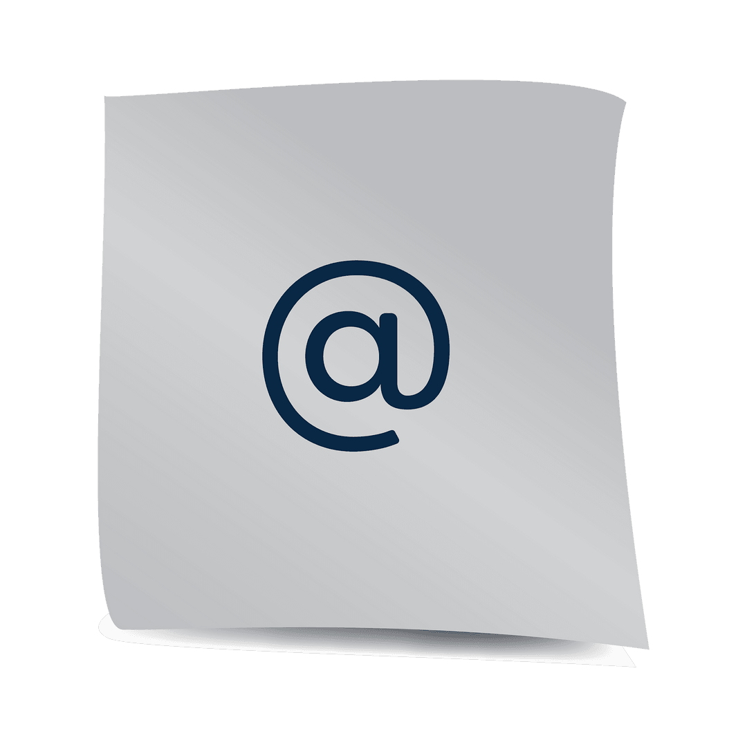 Email Symbol on Transparent Sticky Note Background