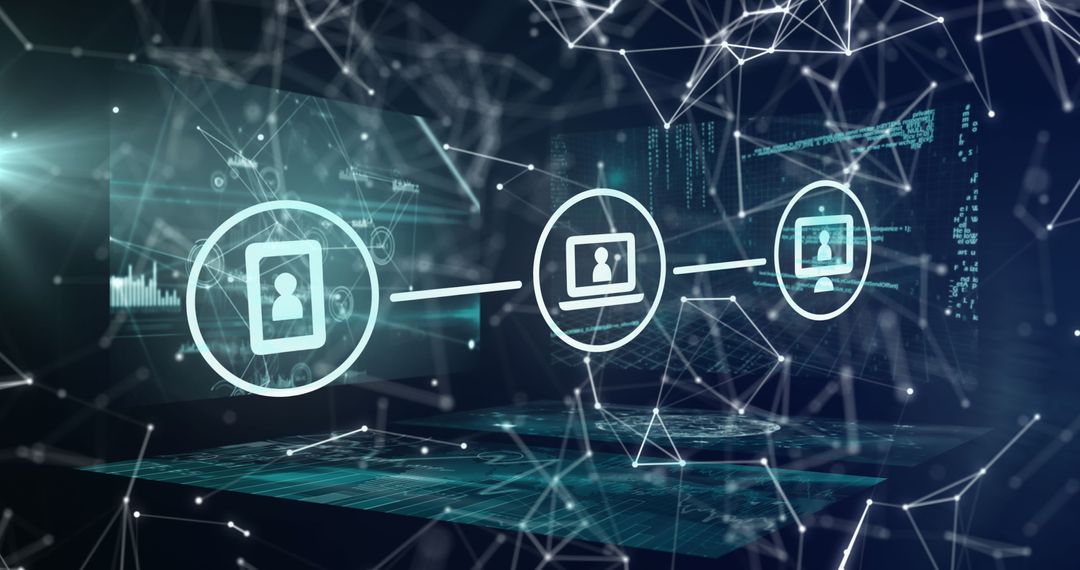 Futuristic Network Connections with Digital Technology Interface