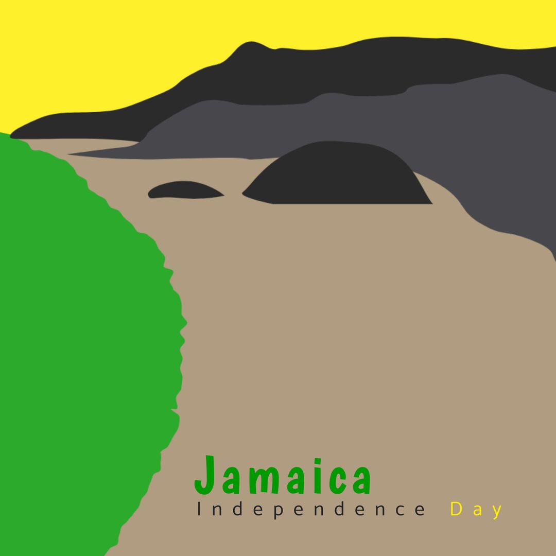 Jamaica Independence Day Beach View Illustration