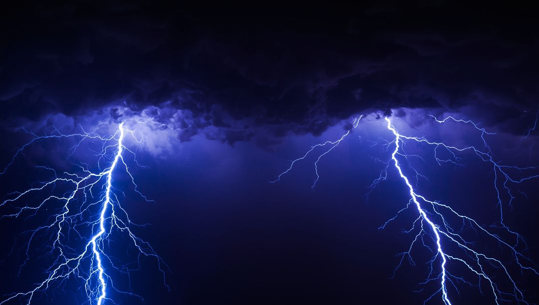 Dramatic Electrical Storm with Lightning Illuminating Clouds