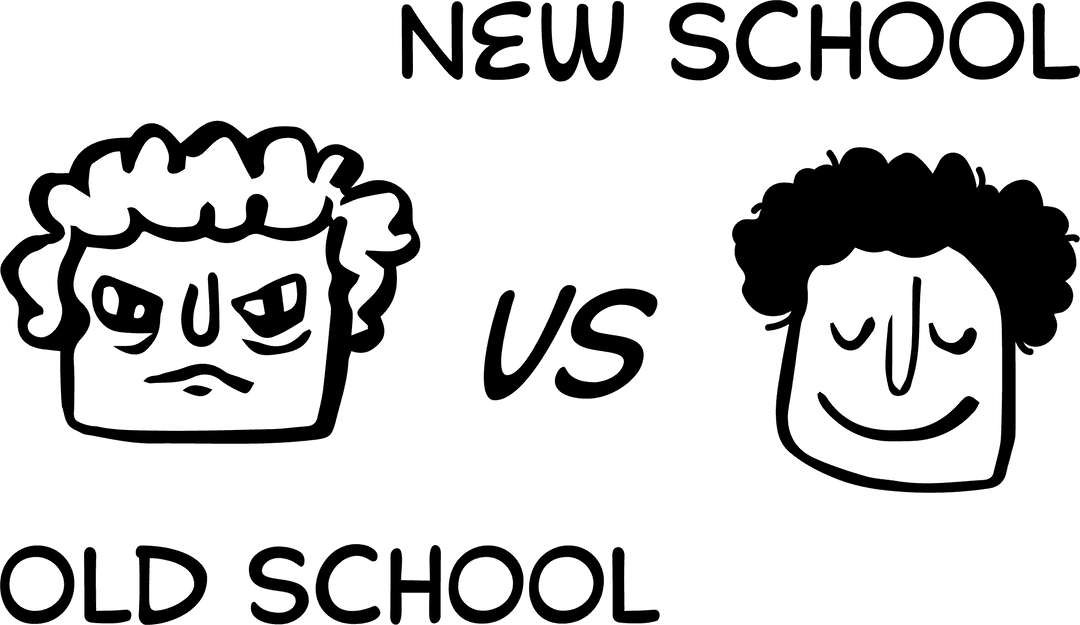 New School Vs Old School Transparent Illustration