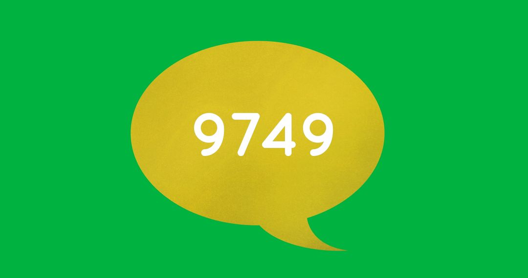 Notification Count 9749 on Green Speech Bubble Background
