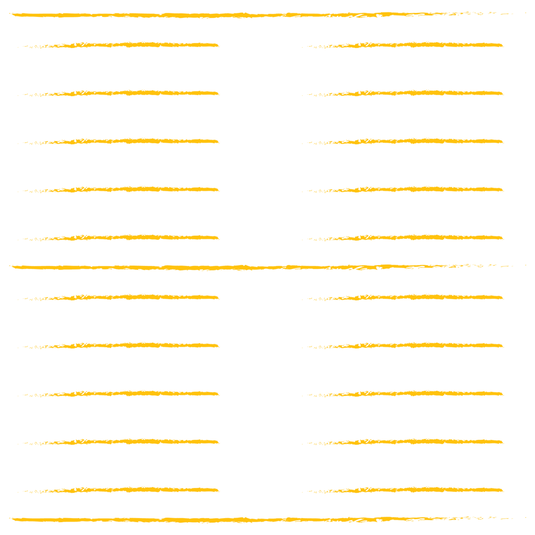 Yellow Hand-Drawn Lines on Transparent Background