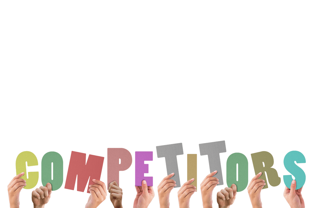 Hands Holding Colorful Letters Spell Transparent Competitors