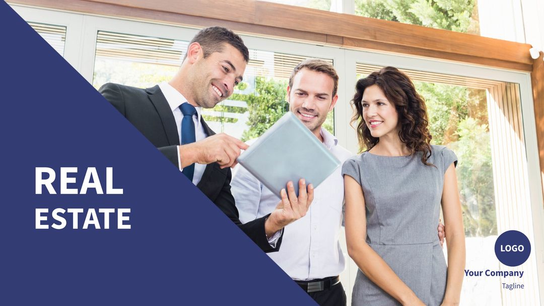 Real Estate Team Discussing Property with Potential Home Buyers