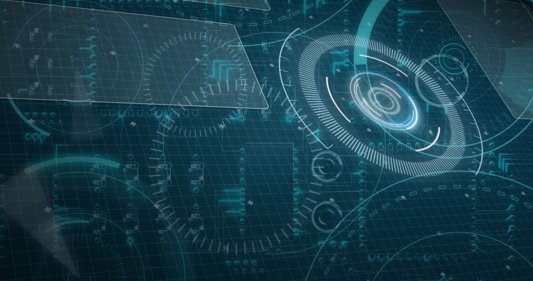 Futuristic Digital Interface with Tech Elements