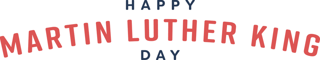 Happy Martin Luther King Day Text on Transparent Background