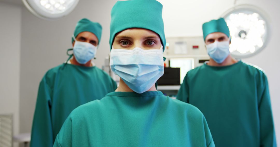 Surgeons in Operating Room Wearing Surgical Masks Focused on Procedure - Free Images, Stock Photos and Pictures on Pikwizard.com