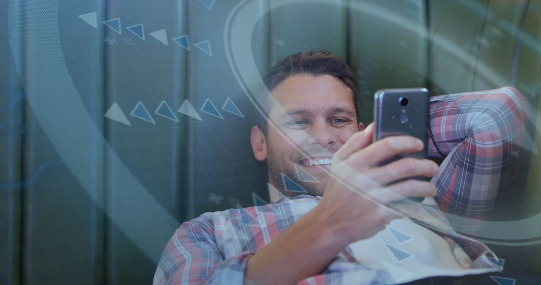 Tech-Savvy Man Engaged with Digital Innovations