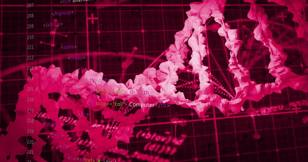 DNA Strands and Digital Code Integration Illustration
