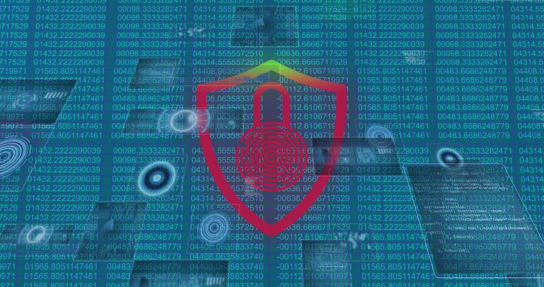 Digital Security Concept With Lock and Data Streams