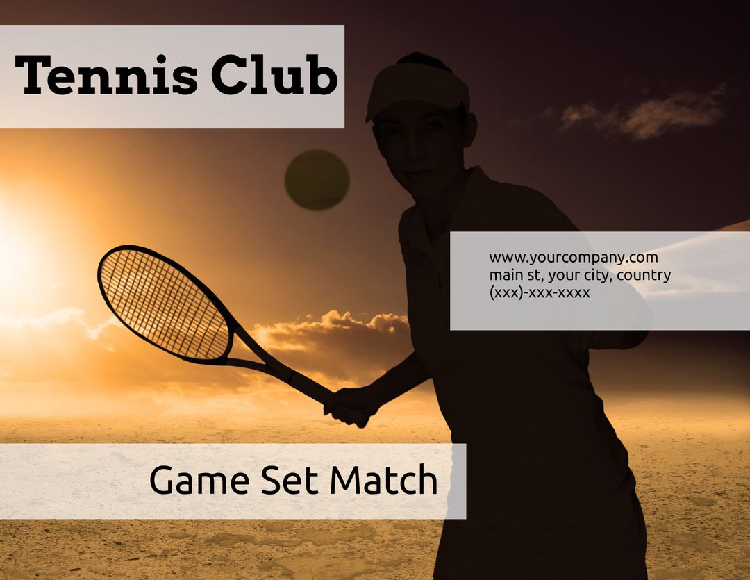 Silhouette of Tennis Player at Sunset Captures Game Thrill
