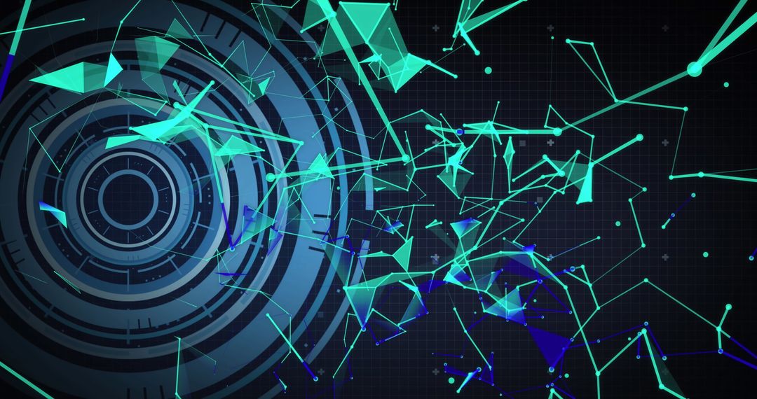 Futuristic Digital Interface Network Connections Visualization