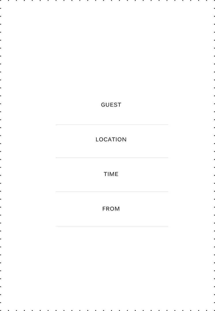 Minimalist Transparent Invitation with Dotted Borders