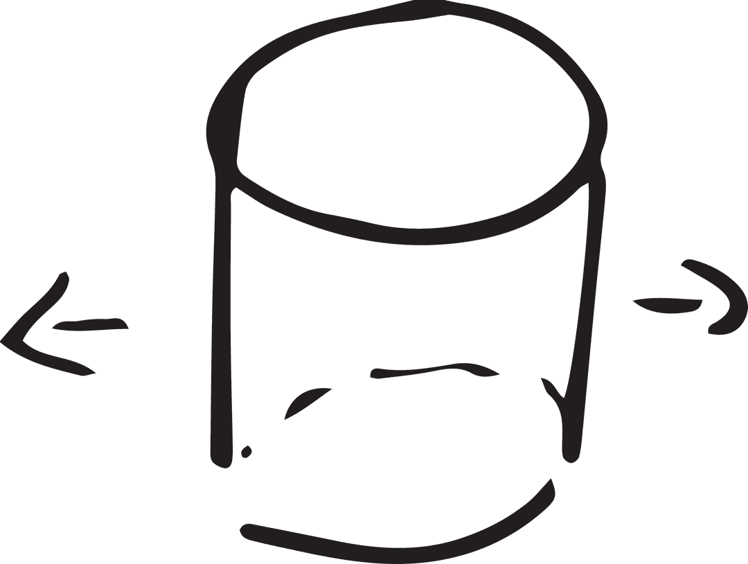 Simple Transparent Tall Cylinder with Directional Arrows