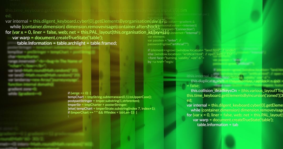 Abstract Digital Data Processing on Green Gradient Background