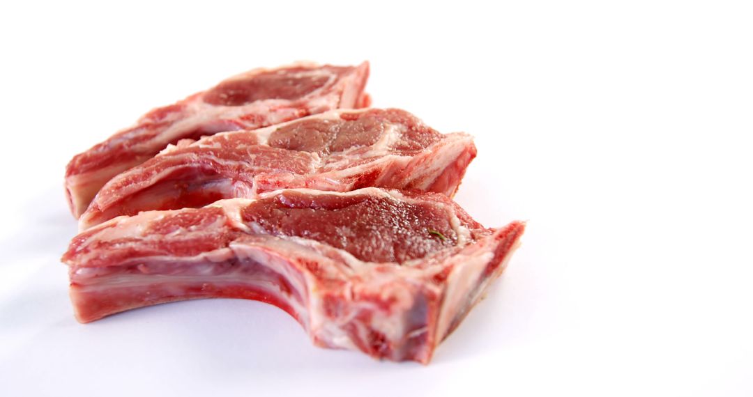 Fresh Raw Lamb Chops Isolated on White Background - Free Images, Stock Photos and Pictures on Pikwizard.com