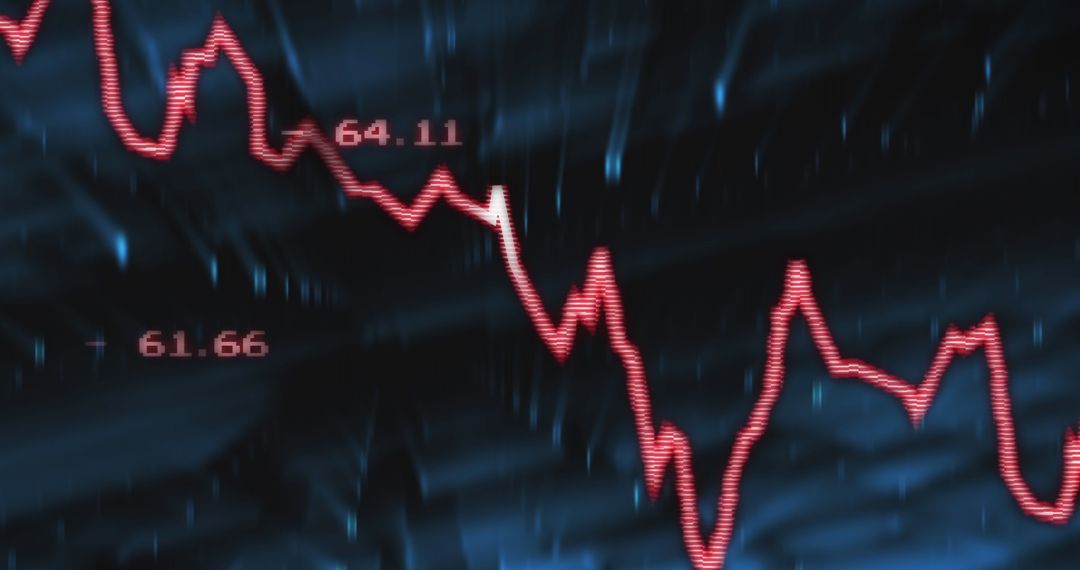 Declining Stock Market Graph on Digital Background