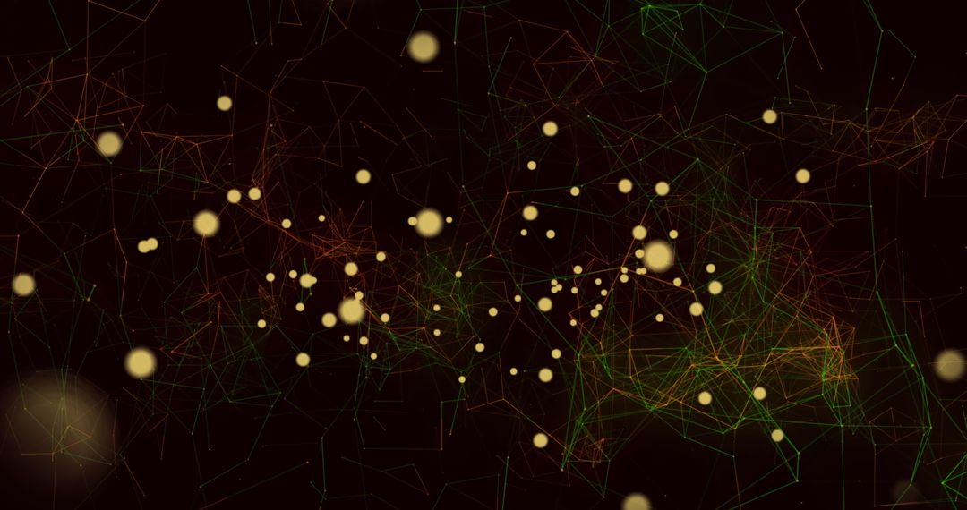Abstract Network With Glowing Bitcoin and Dollar Symbols
