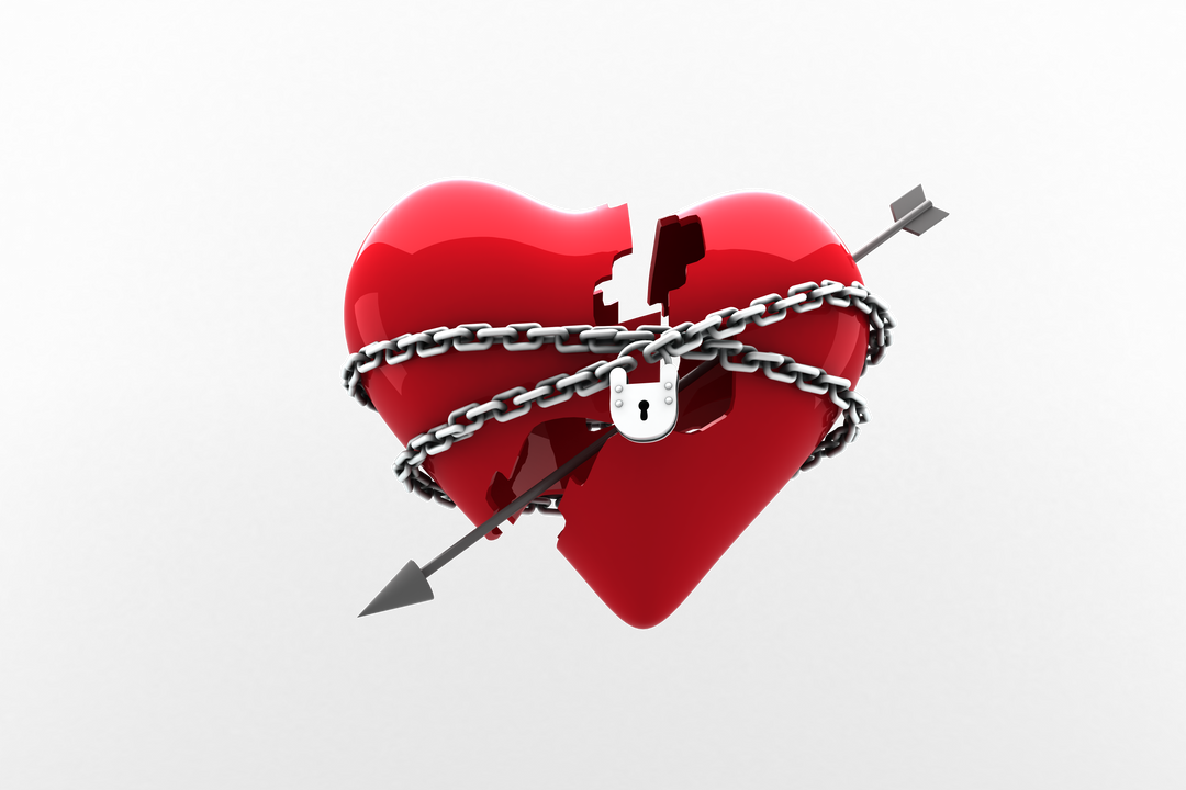 Transparent Broken Heart with Chains and Padlock Illustration - Download Free Stock Images Pikwizard.com