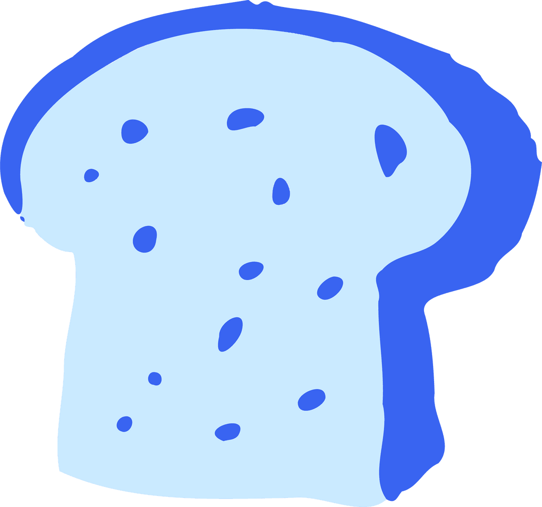 Transparent Floating Bread Slice Illustration on Minimalist Palette