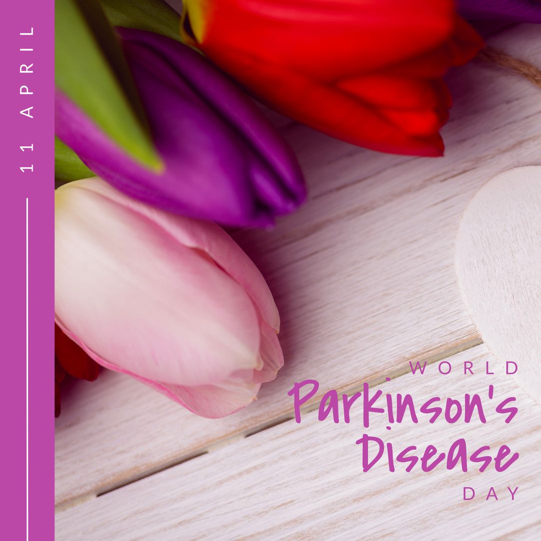 World Parkinson's Disease Day Awareness with Colorful Flowers - Download Free Stock Templates Pikwizard.com